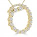 2.00 Ct tw Rond Diamond Spiral Circle Pendant in 14 kt Gold 16 inch Chain